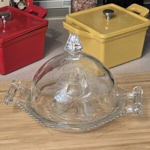 Collectibles by Jeanette Glass Clear‎ Double Baltimore Pear 2pc Butter Dish